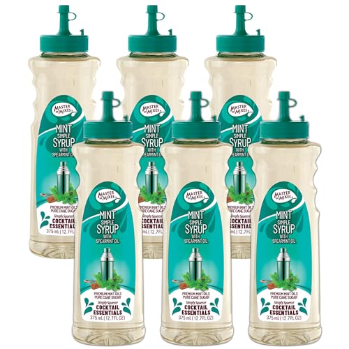 0810158582835 - MASTER MIX COCKTAIL ESSENTIALS 6 PACK MINT SYRUP-375ML BOTTLE(12.7FLOZ)-MIXED PERFECT FOR BARTENDERS AND MIXOLOGISTS