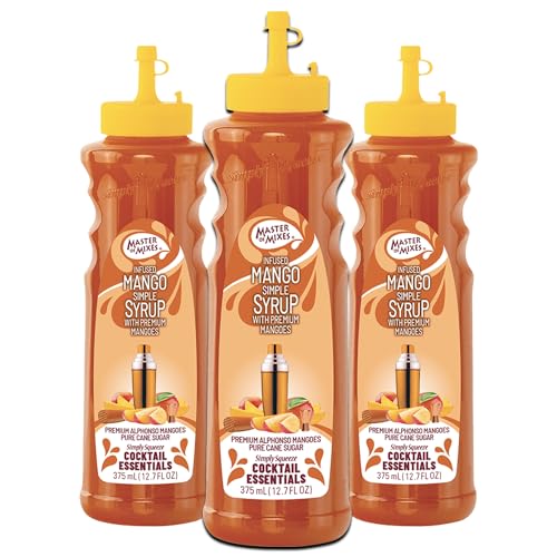 0810158586048 - MASTER OF MIXES COCKTAIL ESSENTIALS 3 PACK MANGO SYRUP - 375ML BOTTLE (12.7FLOZ) - MIXER PERFECT FOR BARTENDERS AND MIXOLOGISTS