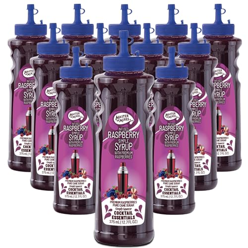 0810158586291 - MASTER OF MIXES COCKTAIL ESSENTIALS 12 PACK RASPBERRY - 375ML BOTTLE (12.7FLOZ) - MIXER PERFECT FOR BARTENDERS AND MIXOLOGISTS