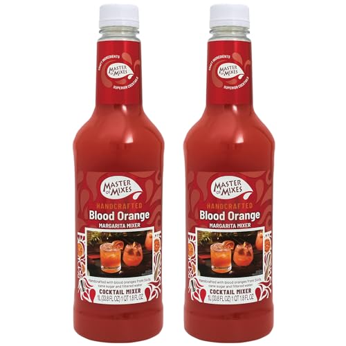 0810158586581 - MASTER OF MIXES 2 PACK BLOOD ORANGE MARGARITA MIX - READY TO USE - 1 LITER BOTTLE (33.8 FLOZ)-MIXER PERFECT FOR BARTENDERS AND MIXOLOGISTS