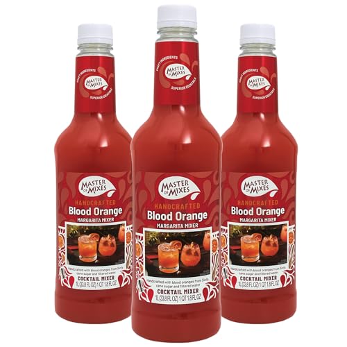 0810158586598 - MASTER OF MIXES 3 PACK BLOOD ORANGE MARGARITA MIX - READY TO USE - 1 LITER BOTTLE (33.8 FLOZ)-MIXER PERFECT FOR BARTENDERS AND MIXOLOGISTS