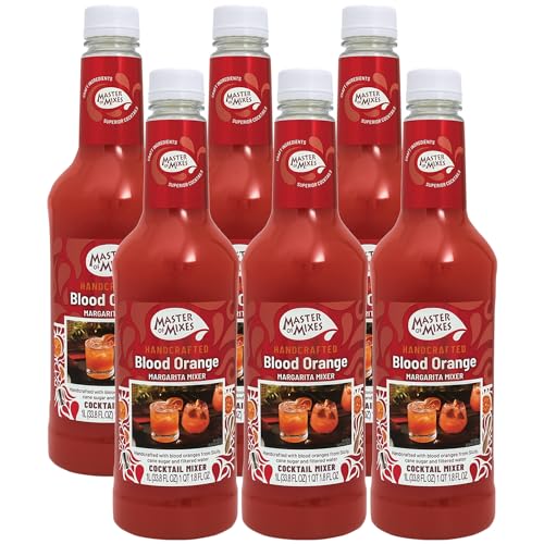 0810158586611 - MASTER OF MIXES 6 PACK BLOOD ORANGE MARGARITA MIX - READY TO USE - 1 LITER BOTTLE (33.8 FLOZ)-MIXER PERFECT FOR BARTENDERS AND MIXOLOGISTS