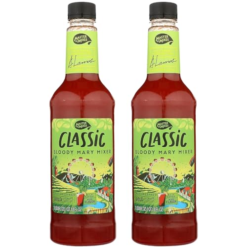 0810158586734 - MASTER OF MIXES 2 PACK BLOODY MARY CLASSIC - READY TO USE - 1 LITER BOTTLE (33.8 FL OZ)-MIXER PERFECT FOR BARTENDERS AND MIXOLOGISTS