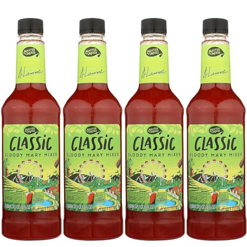 0810158586758 - MASTER OF MIXES 4 PACK BLOODY MARY CLASSIC - READY TO USE - 1 LITER BOTTLE (33.8 FL OZ)-MIXER PERFECT FOR BARTENDERS AND MIXOLOGISTS