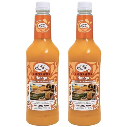 0810158586932 - MASTER OF MIXES 2 PACK MANGO DAQ MARGARITA 1L - READY TO USE - 1 LITER BOTTLE (33.8 FL OZ)-MIXER PERFECT FOR BARTENDERS AND MIXOLOGISTS