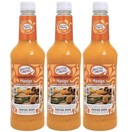 0810158586949 - MASTER OF MIXES 3 PACK MANGO DAQ MARGARITA 1L - READY TO USE - 1 LITER BOTTLE (33.8 FL OZ)-MIXER PERFECT FOR BARTENDERS AND MIXOLOGISTS
