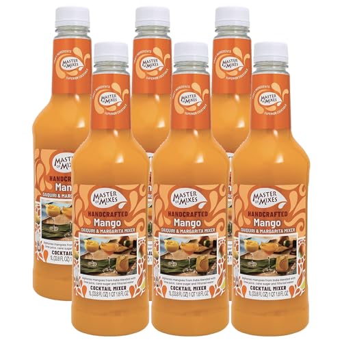 0810158586963 - MASTER OF MIXES 6 PACK MANGO DAQ MARGARITA 1L - READY TO USE - 1 LITER BOTTLE (33.8 FL OZ)-MIXER PERFECT FOR BARTENDERS AND MIXOLOGISTS