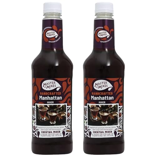 0810158587038 - MASTER OF MIXES 2 PACK MANHATTAN - READY TO USE - 1 LITER BOTTLE (33.8 FL OZ)-MIXER PERFECT FOR BARTENDERS AND MIXOLOGISTS
