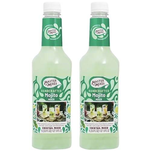 0810158587083 - MASTER OF MIXES 2 PACK MOJITO DRINK MIX - READY TO USE - 1 LITER BOTTLE (33.8 FL OZ) - MIXER PERFECT FOR BARTENDERS AND MIXOLOGISTS