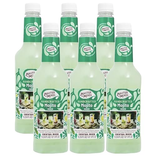 0810158587113 - MASTER OF MIXES 6 PACK MOJITO DRINK MIX - READY TO USE - 1 LITER BOTTLE (33.8 FL OZ) - MIXER PERFECT FOR BARTENDERS AND MIXOLOGISTS