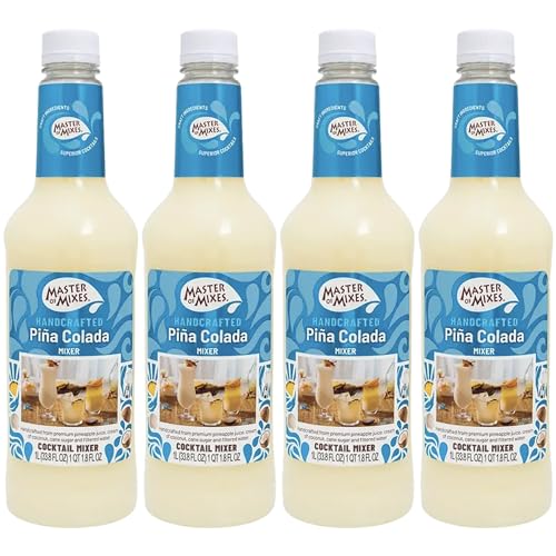 0810158587205 - MASTER OF MIXES 4 PACK PIÑA COLADA DRINK MIX - READY TO USE – 1 LITER BOTTLE (33.8 FL OZ) - MIXER PERFECT FOR BARTENDERS AND MIXOLOGISTS