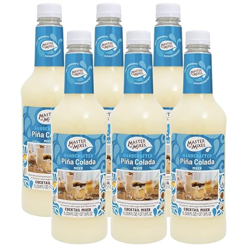 0810158587212 - MASTER OF MIXES 6 PACK PIÑA COLADA DRINK MIX - READY TO USE – 1 LITER BOTTLE (33.8 FL OZ) - MIXER PERFECT FOR BARTENDERS AND MIXOLOGISTS