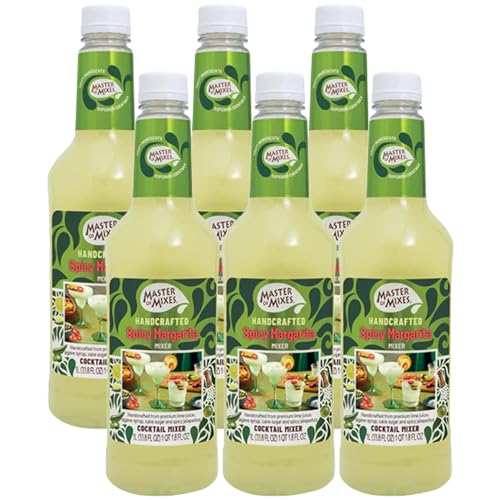 0810158587311 - MASTER OF MIXES 6 PACK SPICY MARGARITA DRINK MIX - READY TO USE – 1 LITER BOTTLE (33.8 FL OZ) - MIXER PERFECT FOR BARTENDERS AND MIXOLOGISTS