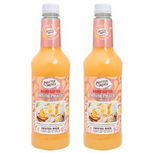 0810158587632 - MASTER OF MIXES 2 PACK WHITE PEACH DRINK MIX - READY TO USE – 1 LITER BOTTLE (33.8 FL OZ) - MIXER PERFECT FOR BARTENDERS AND MIXOLOGISTS