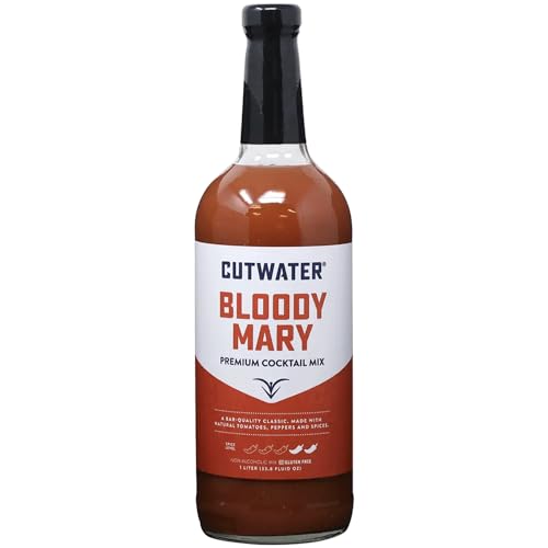 0810158587670 - CUTWATER MILD BLOODY MARY MIX - 1L BOTTLES - 25 CALORIES FAT - FREE - FULL - BODIED FLAVORFUL MIXER