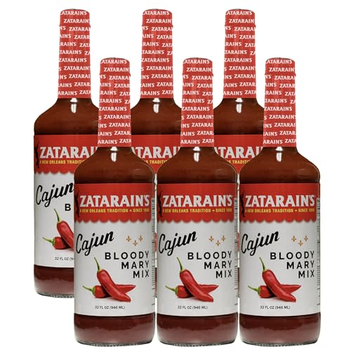 0810158588288 - GEORGE’S BEVERAGE COMPANY 6 PACK ZATARAINS CAJUN BLOODY MARY MIX - 1L BOTTLE - GLUTEN FREE, ALL NATURAL MIXER