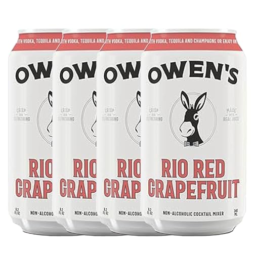 0810164200426 - OWEN’S CRAFT MIXERS | RIO RED GRAPEFRUIT 4 PACK | HANDCRAFTED IN THE USA WITH PREMIUM INGREDIENTS | VEGAN & GLUTEN-FREE SODA MOCKTAIL AND COCKTAIL MIXER