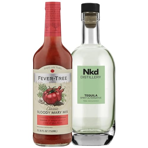 0810164204257 - NKD DISTILLERY TEQUILA ALTERNATIVE PREMIUM NON-ALCOHOLIC SPIRIT - ZERO ALCOHOL WITH FEVER TREE BLOODY MARY BOTTLE