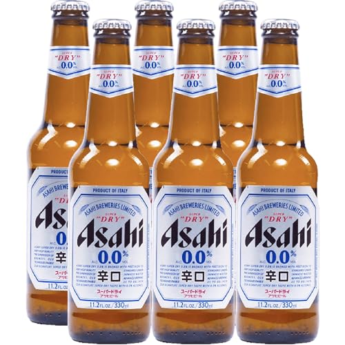 0810164204974 - ASAHI 6 PACK SUPER DRY 0.0% ALCOHOL FREE LAGER | 12OZ BOTTLES | ZERO ALCOHOL BEER | MADE IN JAPAN