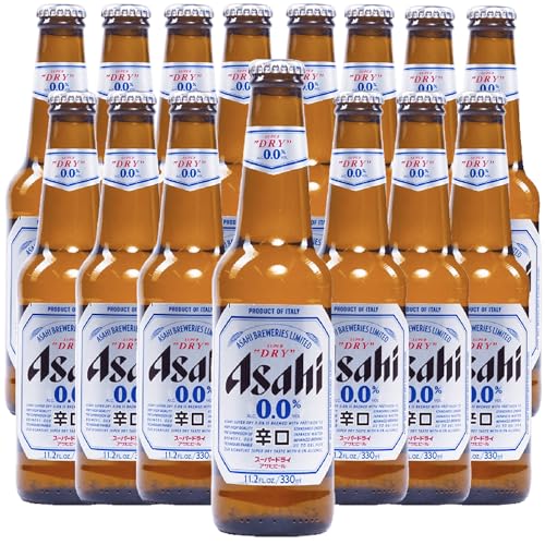 0810164205001 - ASAHI 15 PACK SUPER DRY 0.0% ALCOHOL FREE LAGER | 12OZ BOTTLES | ZERO ALCOHOL BEER | MADE IN JAPAN