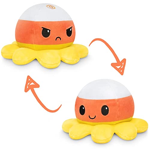 0810270039217 - REVERSIBLE OCTOPUS PLUSHIE HAPPY + ANGRY CANDY CORN