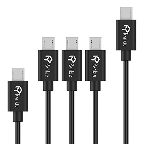 0810298029269 - MICRO USB CABLE, RANKIE® 5-PACK MICRO USB CABLE HIGH SPEED USB 2.0 A MALE TO MICRO B SYNC AND CHARGING CABLES FOR SAMSUNG, HTC, MOTOROLA, NOKIA, ANDROID, AND MORE (1X 1FT, 3X 3FT, 1X 6FT BLACK)