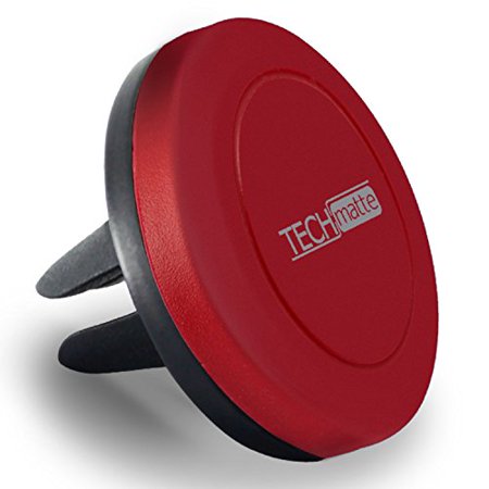 0810357021715 - TECHMATTE MAGGRIP AIR VENT MAGNETIC UNIVERSAL CAR MOUNT HOLDER FOR SMARTPHONES INCLUDING IPHONE 6, 6S, GALAXY S6, S6 EDGE - RED