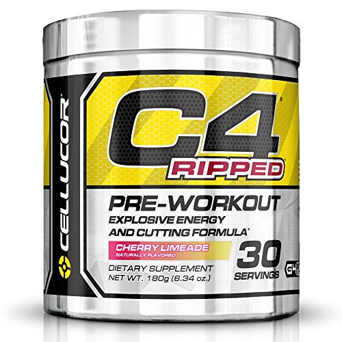 0810390026135 - CELLUCOR C4 RIPPED PREWORKOUT THERMOGENIC FAT BURNER POWDER, PREWORKOUT ENERGY, WEIGHT LOSS, 180 G (6.34 OZ) , 30 SERVINGS, CHERRY LIMEADE