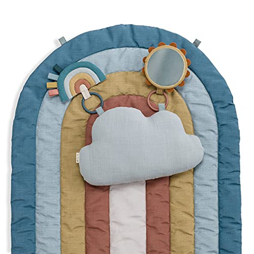 0810434035154 - ITZY RITZY - RITZY TUMMY TIME RAINBOW PLAY MAT; INCLUDES CLOUD-SHAPED BOLSTER, MIRROR TOY & CRINKLE SOUND TOY; RAINBOW