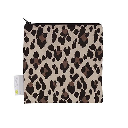 0810434037721 - ITZY RITZY REUSABLE SNACK BAG – 7” X 7” BPA-FREE SNACK BAG IS FOOD SAFE, WASHABLE AND IDEAL FOR STORING SNACKS, PACIFIERS, ELECTRONICS AND MAKEUP IN A DIAPER BAG, PURSE OR TRAVEL BAG, LEOPARD
