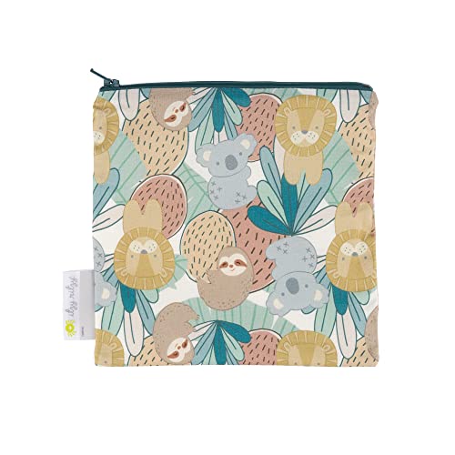 0810434037745 - ITZY RITZY REUSABLE SNACK BAG – 7” X 7” BPA-FREE SNACK BAG IS FOOD SAFE, WASHABLE AND IDEAL FOR STORING SNACKS, PACIFIERS, ELECTRONICS AND MAKEUP IN A DIAPER BAG, PURSE OR TRAVEL BAG, SAFARI SQUAD