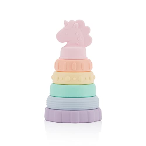 0810434037905 - ITZY RITZY - ITZY STACKER SILICONE STACKING AND TEETHING TOY, UNICORN