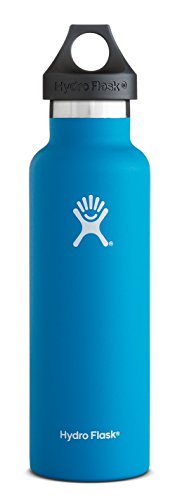 0810497021897 - HYDRO FLASK 21 OZ VACUUM INSULATED STAINLESS STEEL WATER BOTTLE, STANDARD MOUTH W/LOOP CAP, PACIFIC