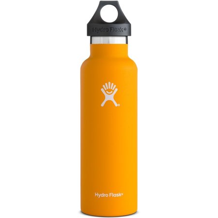 0810497021903 - HYDRO FLASK 21 OZ VACUUM INSULATED STAINLESS STEEL WATER BOTTLE, STANDARD MOUTH W/LOOP CAP, MANGO