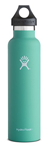 0810497021989 - HYDRO FLASK 24 OZ VACUUM INSULATED STAINLESS STEEL WATER BOTTLE, STANDARD MOUTH W/LOOP CAP, MINT
