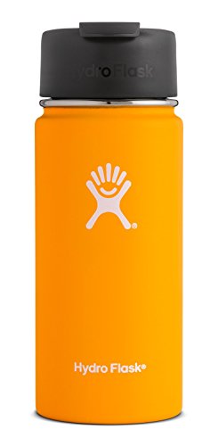 0810497022238 - HYDRO FLASK 16 OZ VACUUM INSULATED STAINLESS STEEL WATER BOTTLE, WIDE MOUTH W/HYDRO FLIP CAP, MANGO