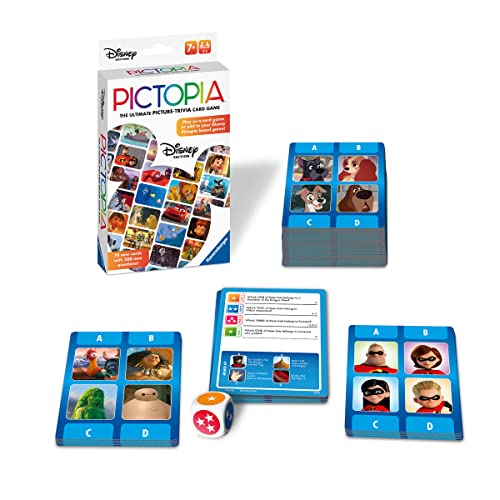0810558019542 - RAVENSBURGER DISNEY WORLD OF DISNEY PICTOPIA CARD GAME FOR GIRLS & BOYS AGES 7 AND UP - TRAVEL-SIZED PICTURE TRIVIA GAME FOR FAMILIES