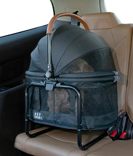 0810684000728 - PET GEAR VIEW 360 PET CARRIER & CAR SEAT WITH BOOSTER SEAT FRAME FOR SMALL DOGS & CATS WITH MESH VENTILATION FOR EASY VIEWING, JET BLACK