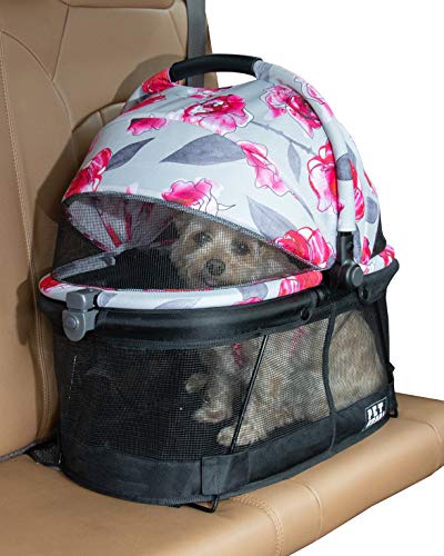 0810684002401 - PET GEAR CARRIER & CAR SEAT FOR CATS AND DOGS, 360 PET CARRIER & CAR SEAT, FLORAL