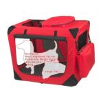 0810684004733 - GENERATION II DELUXE PORTABLE SOFT DOG CRATE IN RED POPPY SMALL 26 IN
