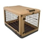 0810684004795 - THE OTHER DOOR STEEL CRATE WITH FLEECE PAD FOR CATS AND DOGS UP TO 30-POUNDS TAN