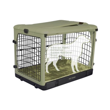 0810684005747 - THE OTHER DOOR STEEL PET DOG CRATE SAGE LARGE 42 L X 28 W X 28 H