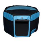 0810684007147 - DOG SUPPLIES SOFT-SIDED PET PEN WITH REMOVABLE TOP OCEAN BLUE 29 X 29 X 17 29 IN