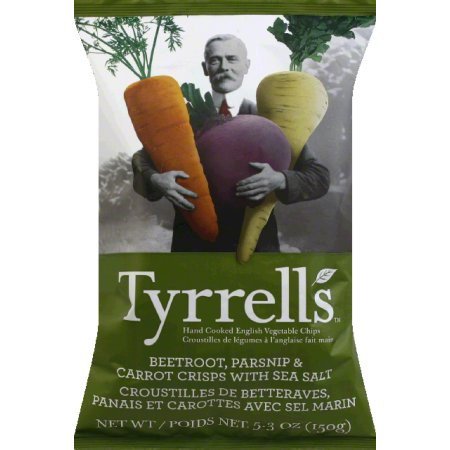 0810697011124 - TYRRELL'S BEETROOT PARSNIP AND CARROT CRISP WITH PINCH OF SEA SALT, 5.3 OUNCE