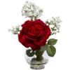 0810709015591 - ROSE AND GYPSO WITH FLUTED VASE SILK FLOWER ARRANGEMENT