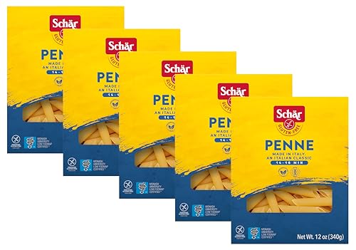 0810757012870 - SCHAR PENNE PASTA, 12 OZ, 5-PACK, CERTIFIED GLUTEN FREE, WHEAT FREE, LACTOSE FREE, NON GMO, PRESERVATIVE FREE