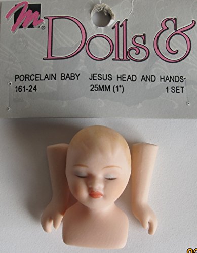 0081081161248 - MANGELSEN'S CRAFT PACK OF 1 SET PORCELAIN BABY 'JESUS' DOLL HEAD 1 (HEAD TO CHIN END) AND PAIR OF HANDS EACH 1-1/8 LONG *EYES CLOSED *HEAD TO END CHEST PLATE 1-1/2