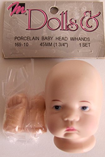 0081081169107 - MANGELSEN'S CRAFT PACK 1 SET OF PORCELAIN BABY DOLL HEAD 1-3/4 (HEAD TOP TO CHIN END) & PAIR OF HANDS EACH 1 LONG