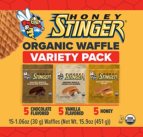 0810815022063 - HONEY STINGER ORGANIC WAFFLE, VARIETY PACK - HONEY/VANILLA/CHOCOLATE, SPORTS NUTRITION, 15 COUNT