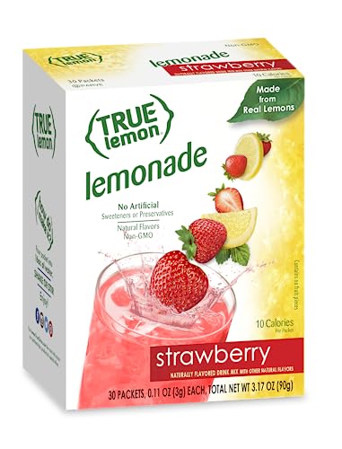 0810979009603 - TRUE LEMON STRAWBERRY LEMONADE WATER ENHANCER DRINK MIX (30 PACKETS), LOW CALORIE DRINK MIX PACKETS FOR WATER, POWDERED DRINK MIXES & FLAVORINGS